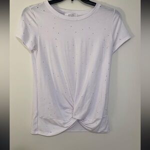 White Tie Front Short Sleeve T-Shirt